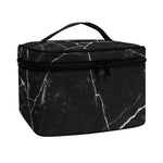 Black White Grunge Marble Print Travel Makeup Bag