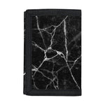 Black White Grunge Marble Print Trifold Wallet