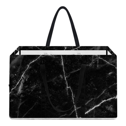 Black White Grunge Marble Print Utility Tote Bag