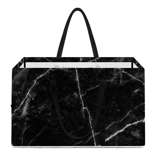 Black White Grunge Marble Print Utility Tote Bag