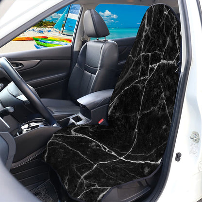 Black White Grunge Marble Print Waterproof Car Seat Cover