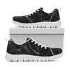 Black White Grunge Marble Print White Running Shoes