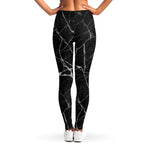 Black White Grunge Marble Print Women's Leggings