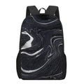 Black White Liquid Marble Print 17 Inch Backpack