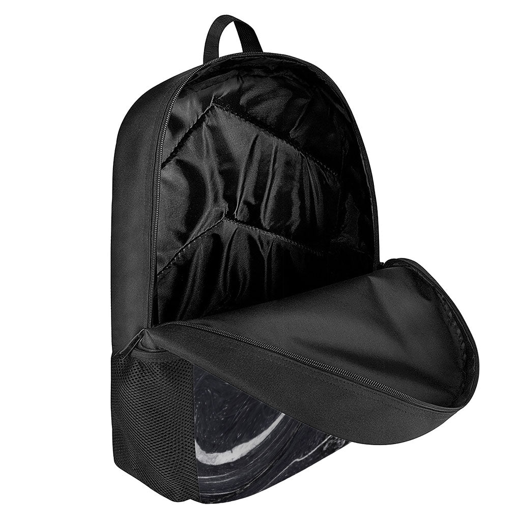 Black White Liquid Marble Print 17 Inch Backpack