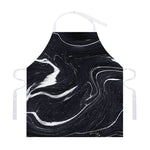 Black White Liquid Marble Print Adjustable Apron