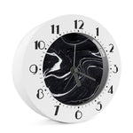Black White Liquid Marble Print Alarm Clock