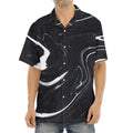 Black White Liquid Marble Print Aloha Shirt
