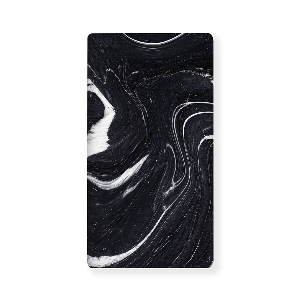 Black White Liquid Marble Print Baby Crib Sheet