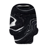 Black White Liquid Marble Print Baby Seat Cover