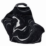 Black White Liquid Marble Print Baby Seat Cover