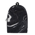 Black White Liquid Marble Print School Backpack