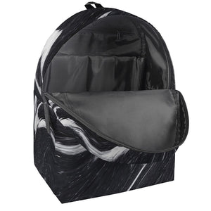 Black White Liquid Marble Print Backpack