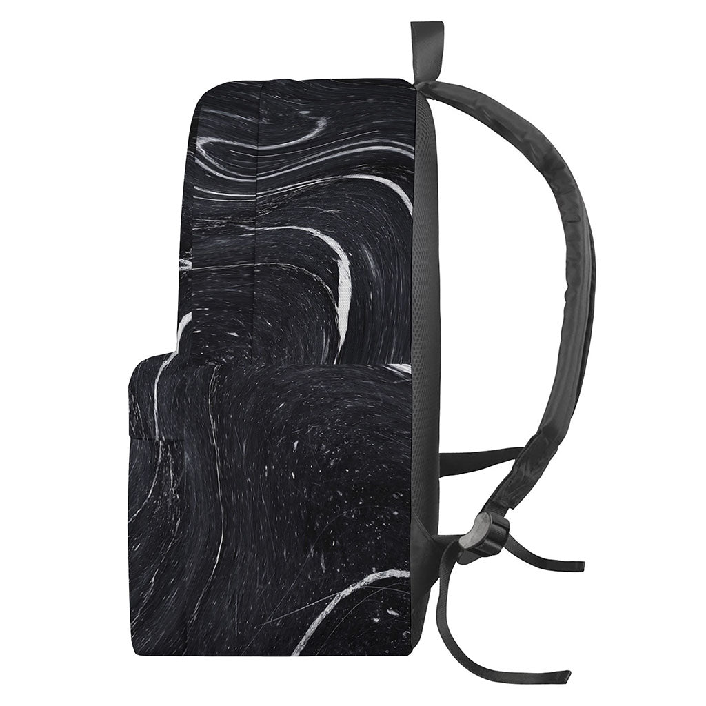 Black White Liquid Marble Print Backpack