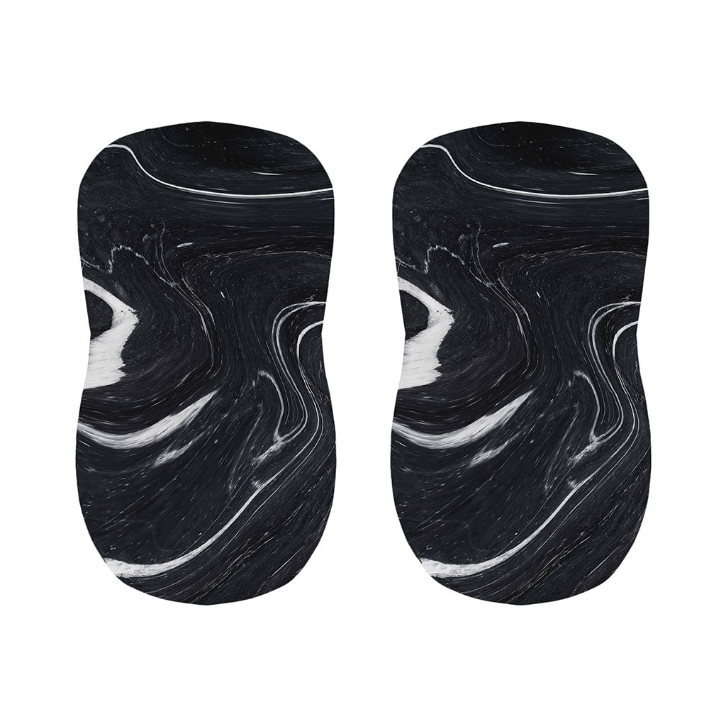 Black White Liquid Marble Print Bar Stool Covers