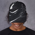 Black White Liquid Marble Print Baseball Cap