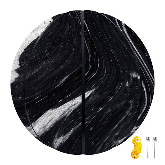 Black White Liquid Marble Print Basketball