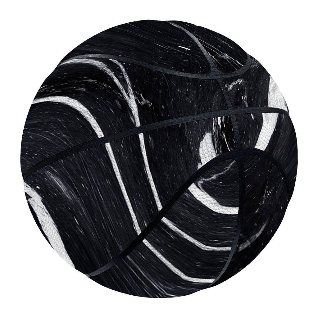 Black White Liquid Marble Print Basketball