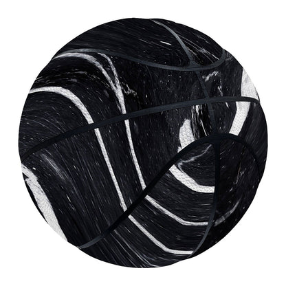 Black White Liquid Marble Print Basketball