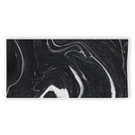 Black White Liquid Marble Print Beach Towel