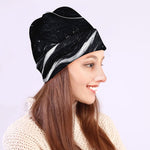 Black White Liquid Marble Print Beanie