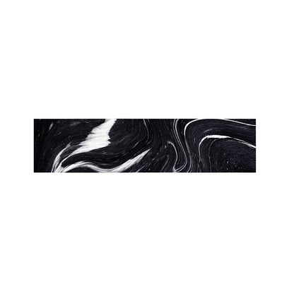Black White Liquid Marble Print Bed Runner