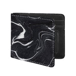 Black White Liquid Marble Print Bifold Wallet
