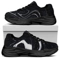 Black White Liquid Marble Print Black Chunky Shoes
