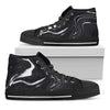 Black White Liquid Marble Print Black High Top Sneakers