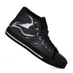 Black White Liquid Marble Print Black High Top Sneakers