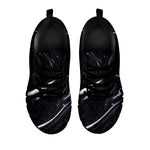 Black White Liquid Marble Print Black Running Shoes