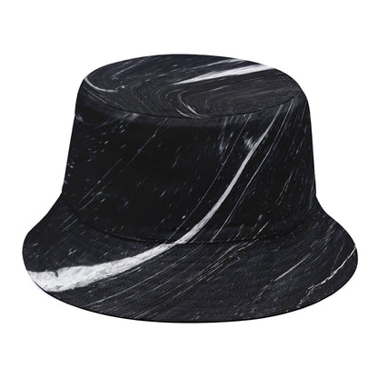 Black White Liquid Marble Print Bucket Hat
