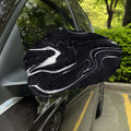 Black White Liquid Marble Print Car Side Mirror Covers