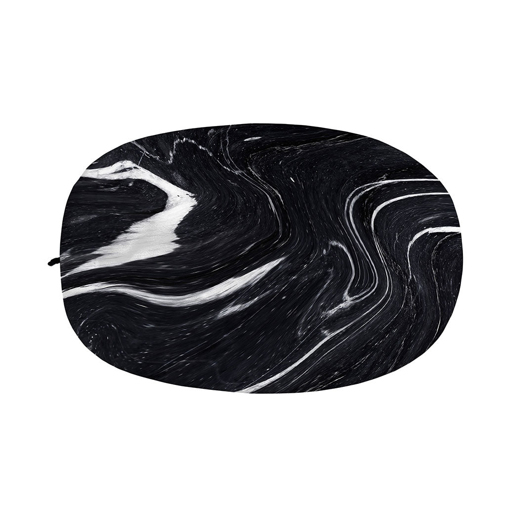 Black White Liquid Marble Print Car Side Mirror Covers