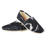 Black White Liquid Marble Print Casual Shoes