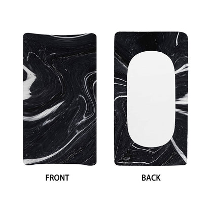 Black White Liquid Marble Print Changing Pad Cover