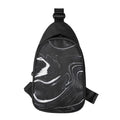 Black White Liquid Marble Print Sling Bag