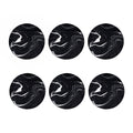 Black White Liquid Marble Print Coaster Set