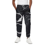 Black White Liquid Marble Print Cotton Pants