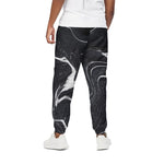 Black White Liquid Marble Print Cotton Pants