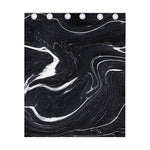 Black White Liquid Marble Print Curtain