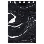 Black White Liquid Marble Print Curtain
