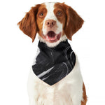 Black White Liquid Marble Print Dog Bandana