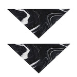 Black White Liquid Marble Print Dog Bandana