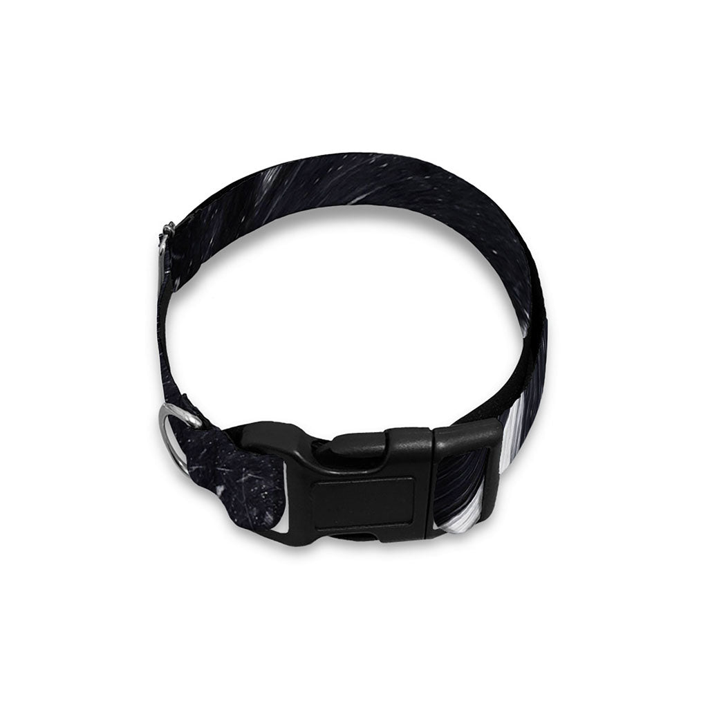 Black White Liquid Marble Print Dog Collar