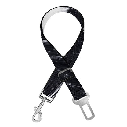 Black White Liquid Marble Print Dog Seat Belt