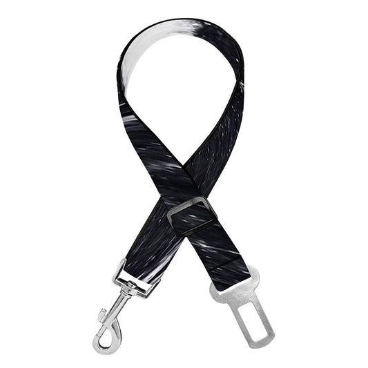 Black White Liquid Marble Print Dog Seat Belt