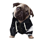 Black White Liquid Marble Print Dog Zip Up Hoodie