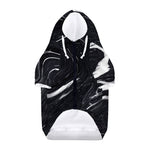 Black White Liquid Marble Print Dog Zip Up Hoodie