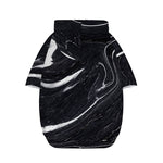Black White Liquid Marble Print Dog Zip Up Hoodie
